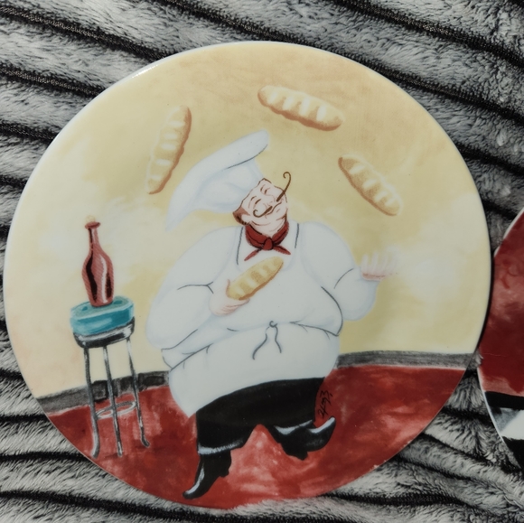 Fat Boy Chef Set of 4 Dessert plate porcelain home essentials and beyond - Picture 4 of 11